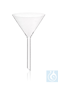 Entonnoir avec tige courte, bord Ø 35 x tige L 35 x tige Ø 6 mm, verre borosilicate Simax®, type:...